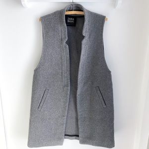 Zara Long Grey Wool Vest